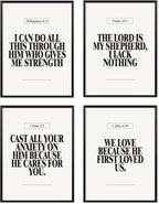 Locomiss Black and White Christian Wall Art Decor Posters, Modern Bible Verse by Unknown