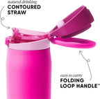 Simple Modern Mesa Loop Water Bottle with Covered Straw and Handle | 24oz Cup Holder Friendly Insulated Stainless Steel Bottles for Travel, Sports and School | Raspberry Vibes