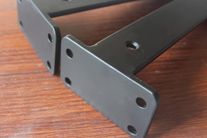 2 Pack - 8 inch Black Hidden L Shelf Bracket Iron Floating Shelf Brackets - Image 4