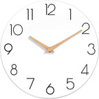 cicininc Wall Clock, 10 Inch Wooden Silent Non-Ticking, Decorative Battery by CICININCOfficial