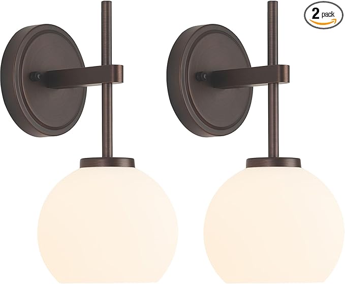 Oil Rubbed Bronze Wireless Rechargeable Wall Sconces Set of 2, Battery Operated by SANTOSTOCK