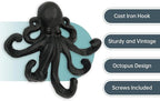 Octopus Cast Iron Wall Hook – Nautical Decorative Key Holder, Coastal Ocean - Image 4