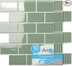 Art3d Peel and Stick Wall Tiles in Teal – 10-Pack of 12 x12 Thickened Design by Art3d