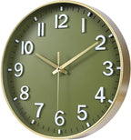 HZDHCLH Wall Clocks Battery Operated, Wall Clock Green Gold, 14 inch Wall Clock - Image 3