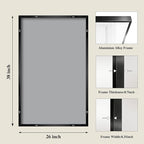 Koonmi Black Mirrors for Wall, 26x38 Inch Bathroom Mirror, Rectangular Wall - Image 2