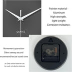 XFM Modern Wall Clock 20 Inch Large Grey Wall Clocks Battery Operated Gray - Image 7