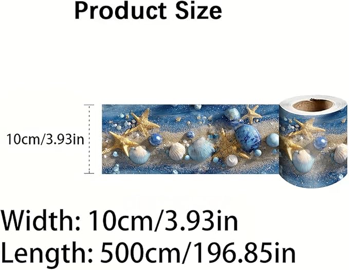 Ocean Starfish Wall Border 196x4 Inch Peel and Stick Coastal Beach Seashell - Image 8