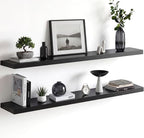 Homeforia Black Floating Shelf 48 inches, High End Solid Real Wood 48 inch Long by Homeforia