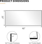 KOCUUY Black Bathroom Mirror, 20x48 Inch Rectangle Mirror - Image 9