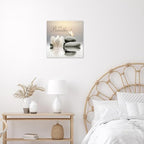 EOBTAIN Zen Flower Canvas Wall Art Bathroom Butterfly and Water Lily Stone - Image 3