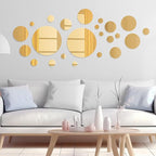 Shappy 32 Pieces Mirror Wall Stickers Removable Acrylic Setting Adhesive Round - Image 6