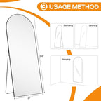 Arched Mirror Full Length, Upgraded 21"x64" Body Wall Mirrors - Image 3