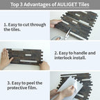 AULIGET 20 Sheets Rust Slate Peel and Stick Backsplash, PVC Mixed Metal Silver - Image 7