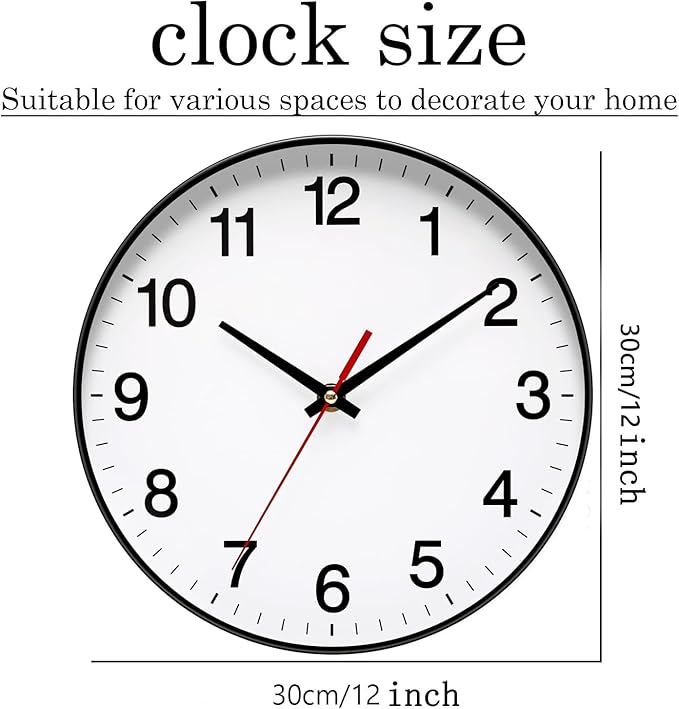 Spinaround Wall Clock, Modern Wall Clocks Battery, Silent Non-Ticking Analog - Image 4