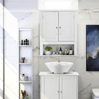 VINGLI Bathroom Wall Cabinet 21"x8.5"x25" Modern White Medicine Wall Mount - Image 9
