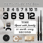 Mintime Modern Frameless DIY Wall Clock Large 3D Wall Watch Mirror Numbers - Image 7