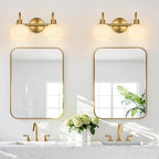 Bathroom Light Fixtures, 2-Light Gold Vanity Light Fixtures - Image 7
