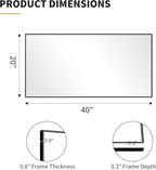 KOCUUY Black Bathroom Mirror, 20x40 Inch Rectangle Mirror - Image 9
