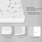 LOAAO 20x30 Inch White Metal Framed Bathroom Mirror - Image 5