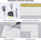 CRASPIRE 82x3 inch Molding Peel and Stick White 3D Flexible Foam Wall Trim Self - Image 5