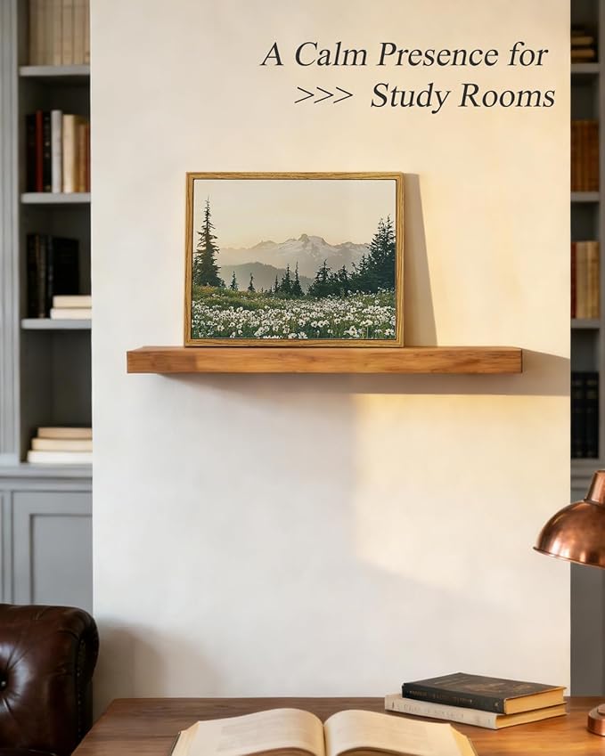 InSimSea Framed Canvas Wall Art, Vintage Floral Wildflowers Mountains Prints - Image 5