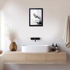 Framed Bathroom Art Wall Decor Elephant in Bathtub Decor Funny Black and White - Image 6