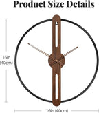 Cuspin 16 Inch Wall Clock, Modern Silent Non Ticking Battery Operated Wall - Image 5