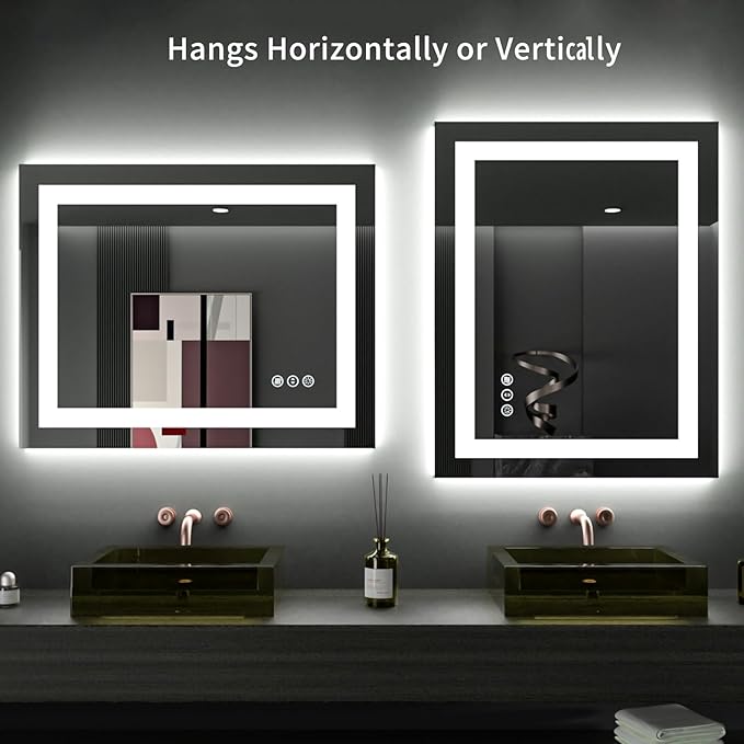 LOAAO 28"X32" LED Bathroom Mirror - Image 8