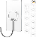 JINSHUNFA Adhesive Wall Hooks 13LB Heavy Duty No Drill Large Transparent by JINSHUNFA