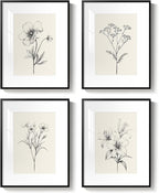 Framed Black and White Botanical Wall Art, Farmhouse Rustic Flower Artwork - Image 9