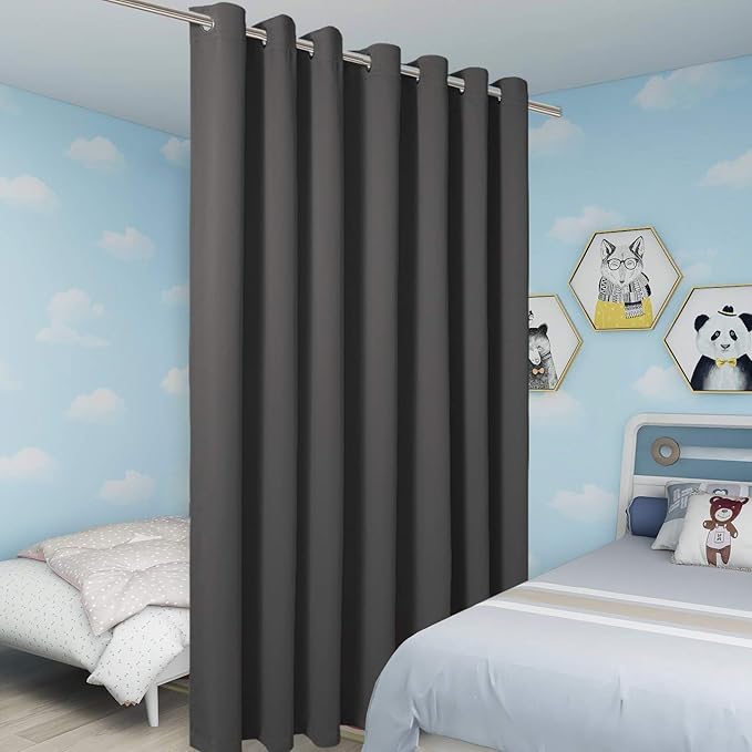 BONZER Room Divider Curtain Total Privacy Wall Grommet Thermal Insulated - Image 4