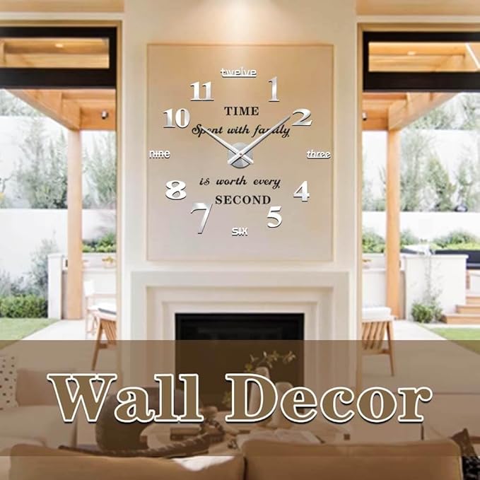 VANGOLD Large Wall Clocks for Living Room Decor, DIY Wall Clock Modern 3D Wall - Image 2