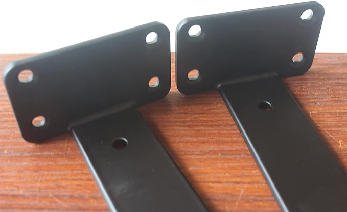 2 Pack - 8 inch Black Hidden L Shelf Bracket Iron Floating Shelf Brackets - Image 3