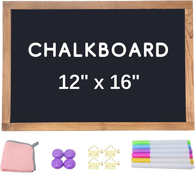 KOOLDE Magnetic Chalkboard 12'' x 16'' Hanging Framed Wall Chalkboard, Wood by KOOLDE