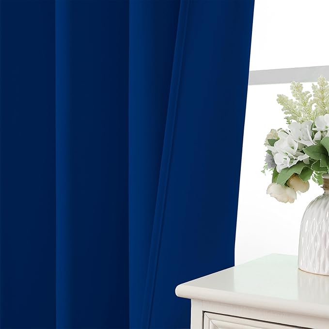 CUCRAF Royal Blue Blackout Curtains 63 inch Length 2 Panels Set, Rod Pocket - Image 5
