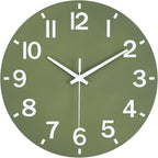 HZDHCLH Wall Clock 8 Inch Silent Non Ticking Wood Battery Operated Green Wooden - Image 6