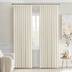 MIULEE Beige White Back Tab Blackout Curtains 72 Inches Long 2 Panels Set - Image 9