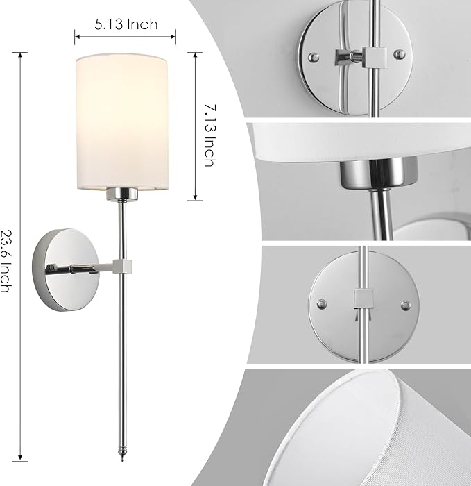 Battery Operated Wall Sconces Set of Two, - Image 6