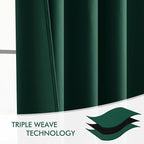 MIULEE Christmas Hunter Green Back Tab Blackout Curtain 96 Inch Long 2 Panels - Image 7