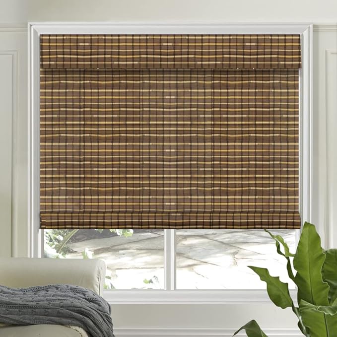 Letau No Drill No Tools Cordless Wood Window Shades Blinds, Bamboo Light by LETAU