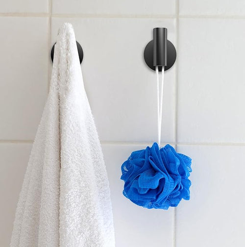 2 Pack Bathroom Towel Hooks Wall Mount Hooks Matte Black Towel Racks Coat Hooks - Image 2