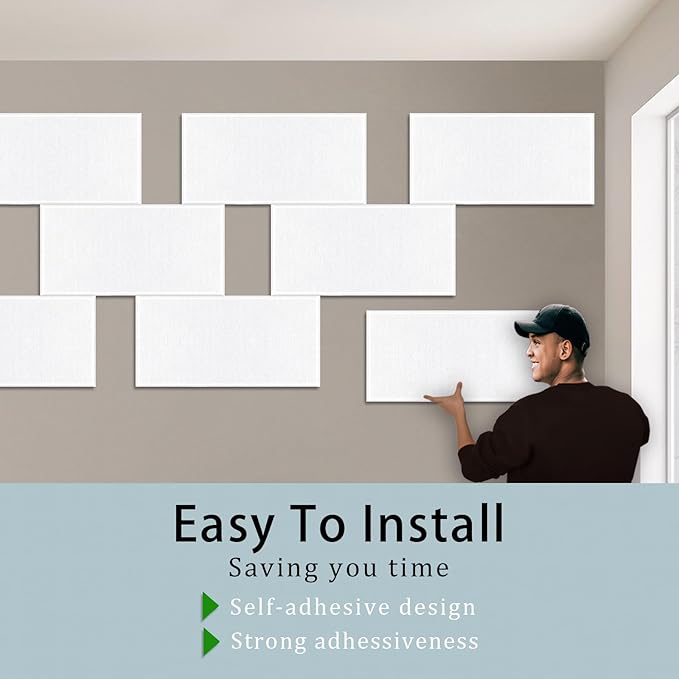 6 Pack Self-Adhesive Acoustic Panels, 15.75" X 31.5" X 0.47" Soundproof Wall - Image 3