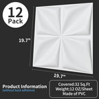 Art3d 19.7" x 19.7" 3D Wall Panels Lucky Leaves PVC Wall Panel - Image 3