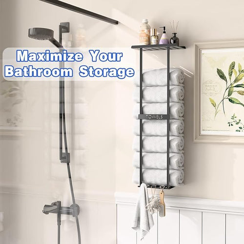 2-Tier Wall-Mounted Towel Rack - Image 2