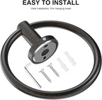 SetSail Towel Holder for Bathroom Wall Screw-in Towel Ring Stainless Steel Hand - Image 4
