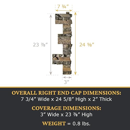AZ Faux High-Density Polyurethane Faux Stone Interlocking Right Endcap - Image 3