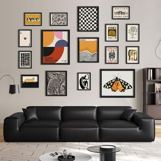 ANERZA 16 PCS Framed Eclectic Wall Art Decor, Modern Maximalist Wall Prints - Image 7