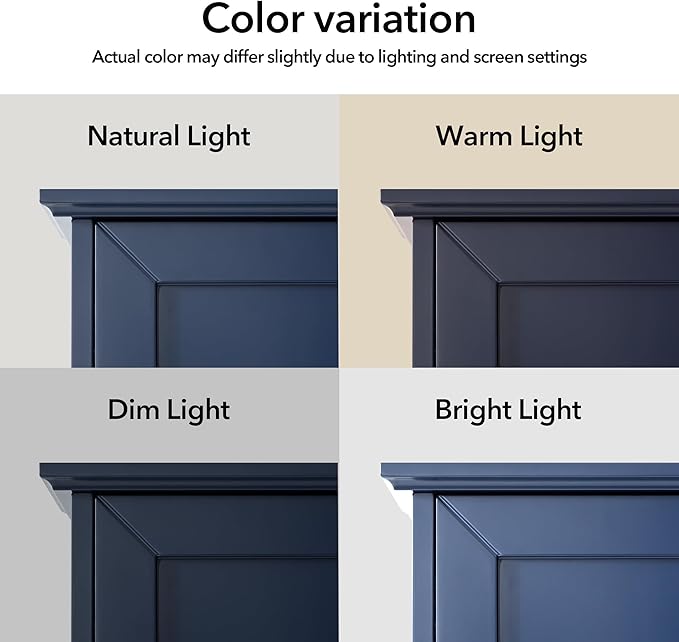 VANIRROR Navy Blue Bathroom Cabinet Wall Mounted - Image 3
