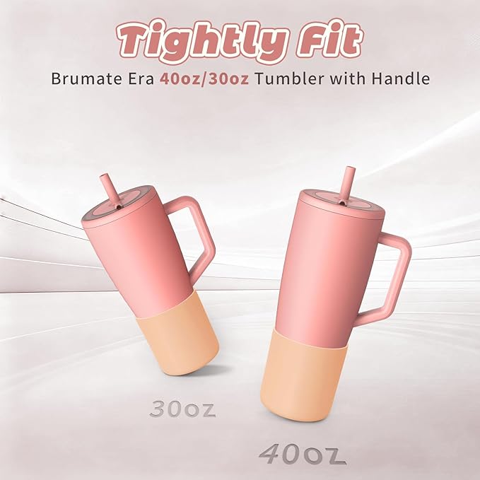 Tall Silicone Boot Compatible with Brumate Era 40 oz 30 oz Tumbler with Handle, Protective Anti-Slip & Anti-Scratches Cover Bumper Accessories