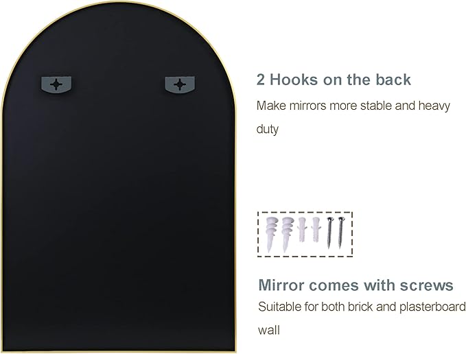 Arched Bathroom Mirror for Wall, HD Glass Over Sink for Bathroom - Image 5